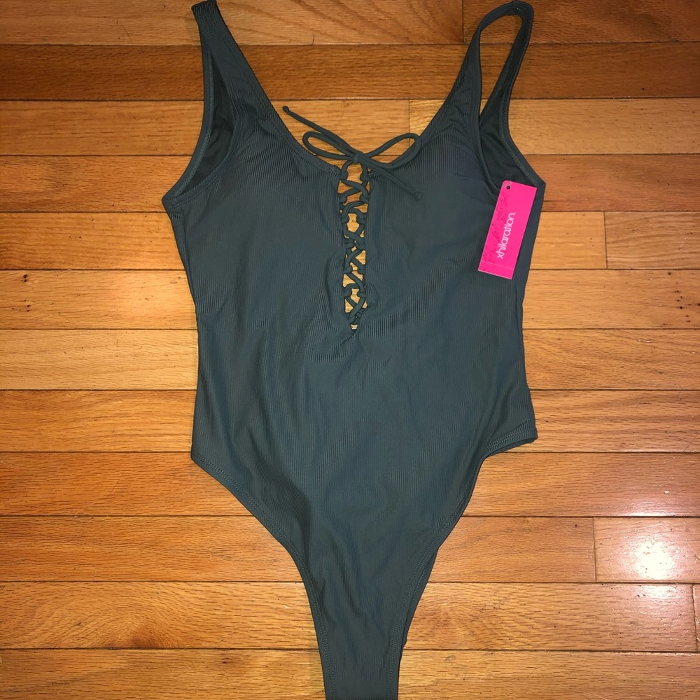 Xhilaration Ribbed One Piece Bathing Suit